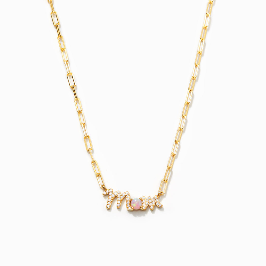 #1 MOM Pavé Mom Opal Necklace