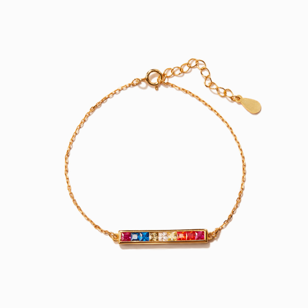 After Every Storm There Is A Rainbow Bar Bracelet