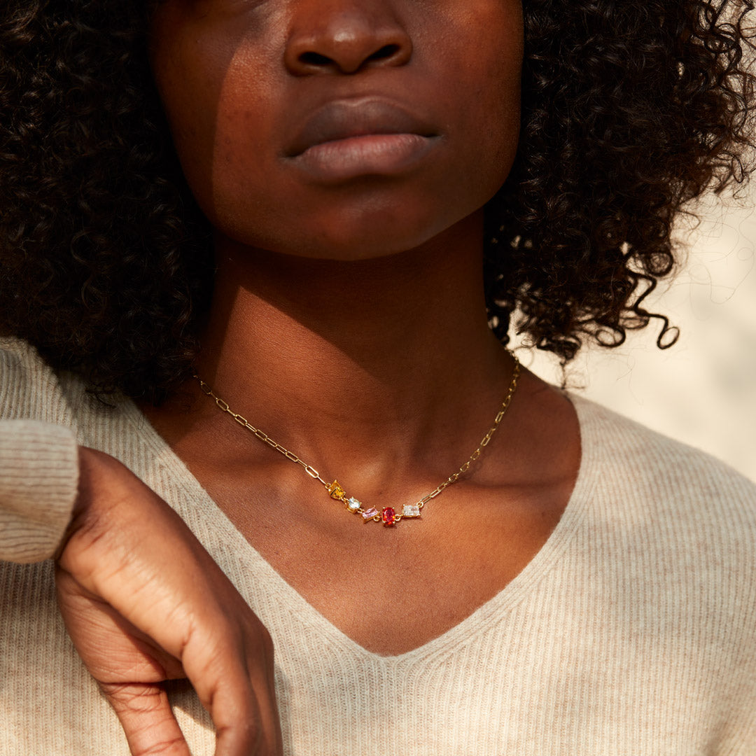 Beautifully Broken Rainbow Stone Necklace