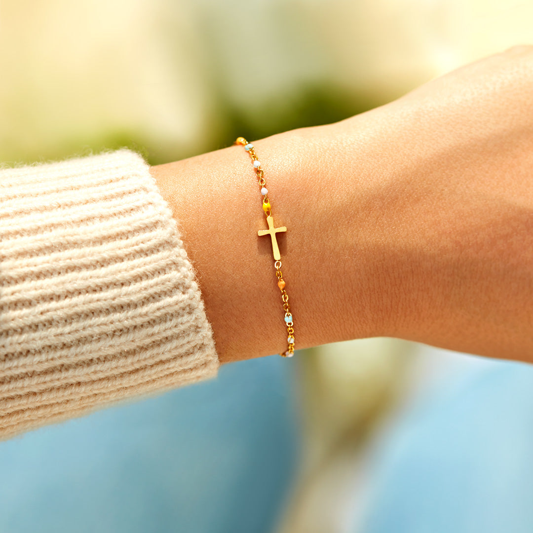 Sisters In Christ Cross Bracelet
