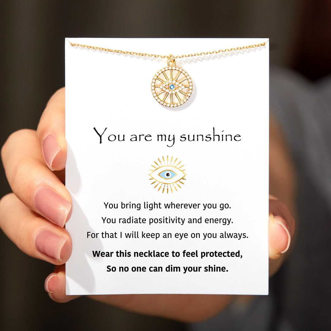You Are My Sunshine Evil Eye Necklace