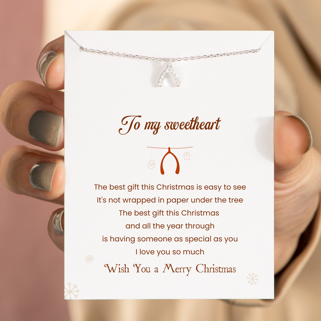 The Best Gift This Christmas Is You Wishbone Necklace
