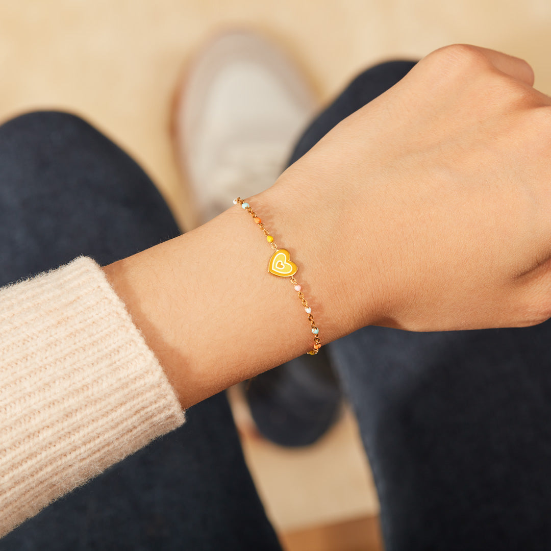 True Friends Never Apart Enamel Heart Bracelet