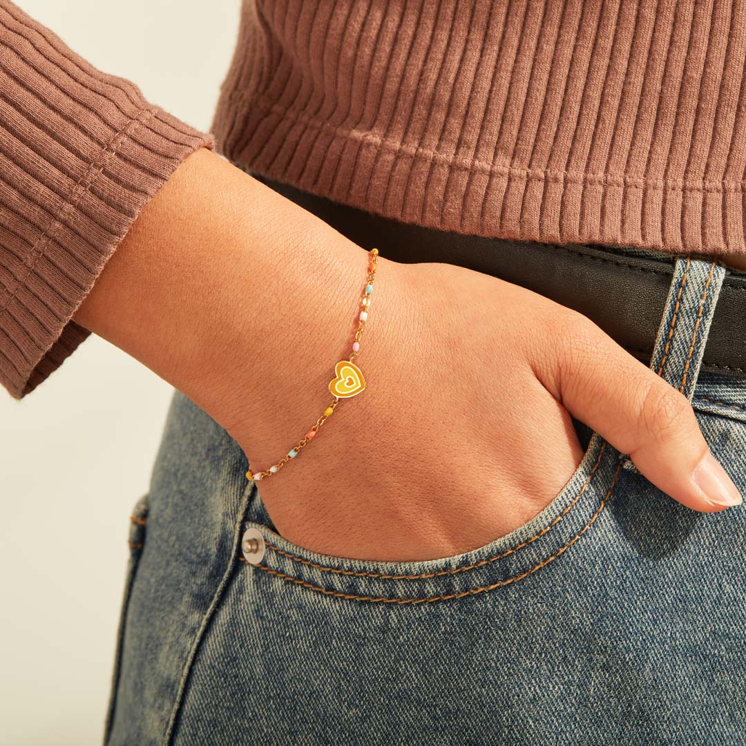 True Friends Never Apart Enamel Heart Bracelet
