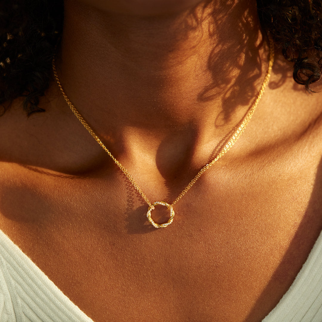 I Will Be There Twisted Pavé Necklace