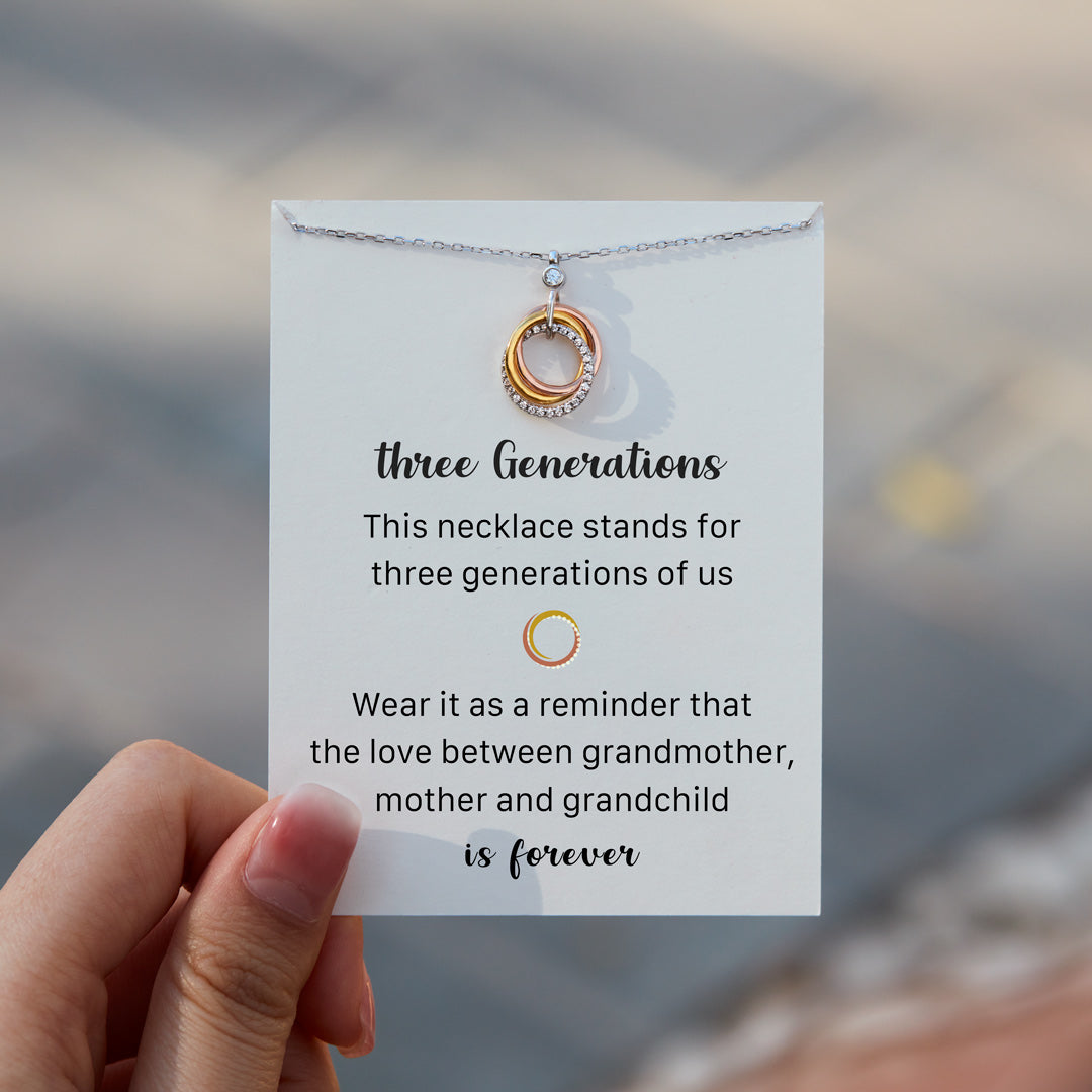Three Generations Triple Circle Necklace