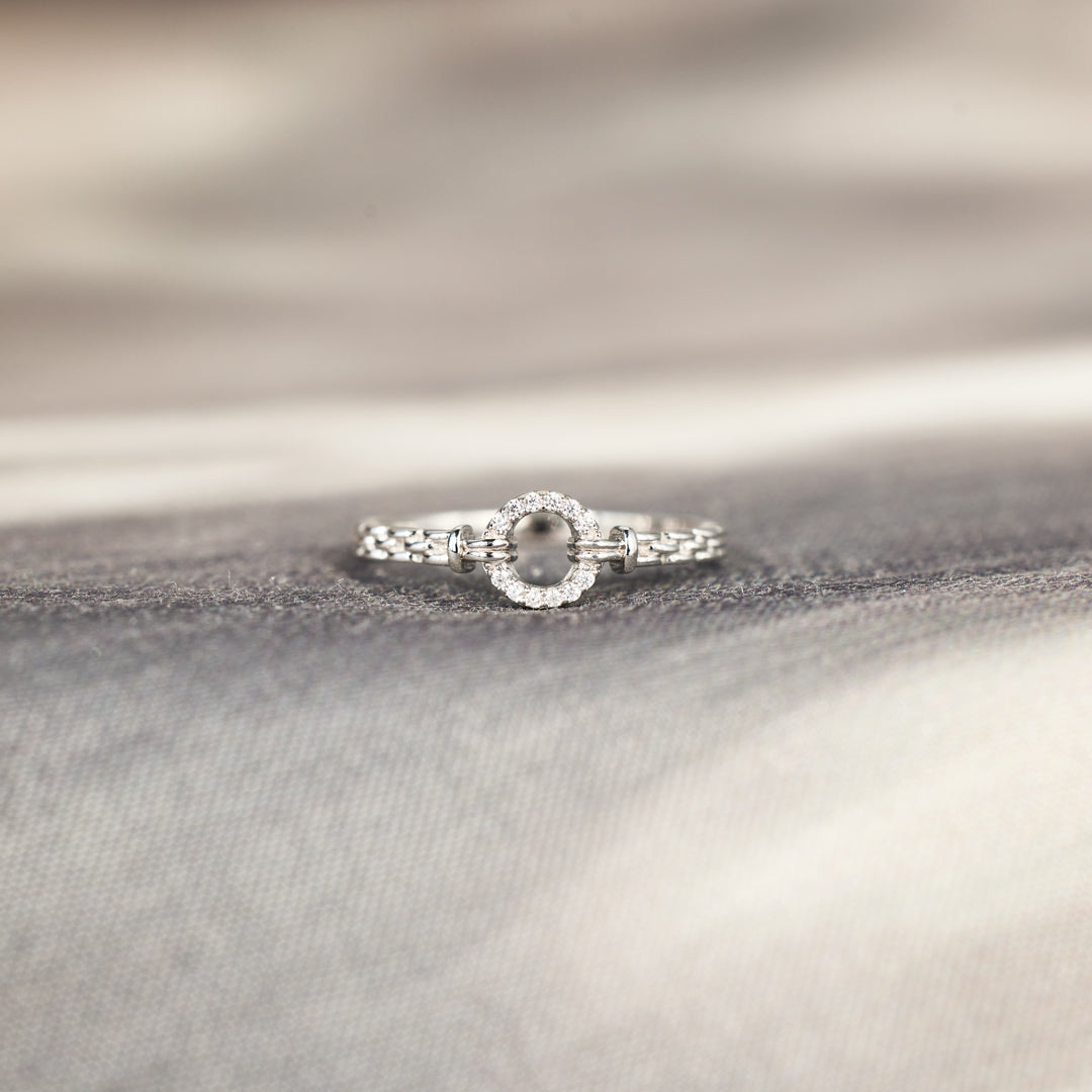 I Will Be With You Pavé Open Circle Ring