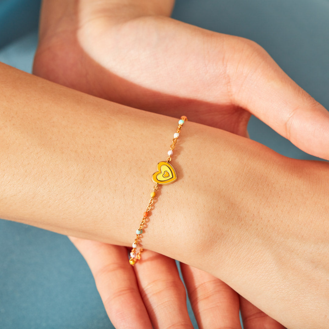 True Friends Never Apart Enamel Heart Bracelet
