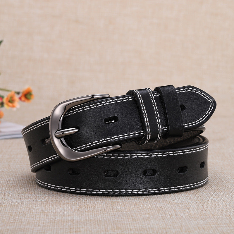 3 Size Pear Double G Luxury Black Leather Belt