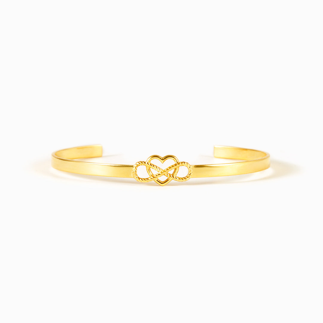 Love You Until Infinity Runs Out Heart Infinity Cuff Bracelet