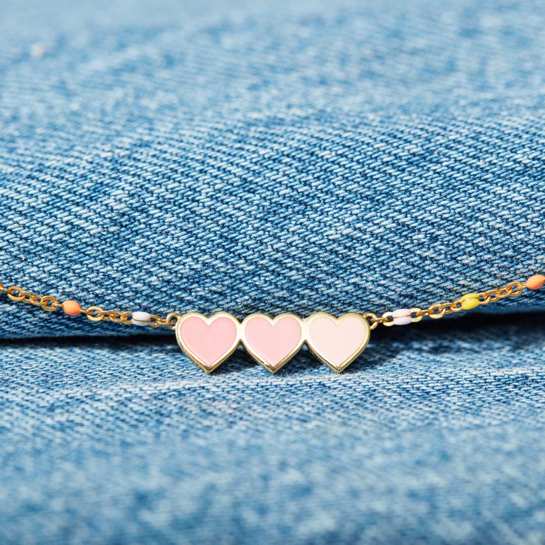 Girl Gang Triple Heart Friendship Bracelet