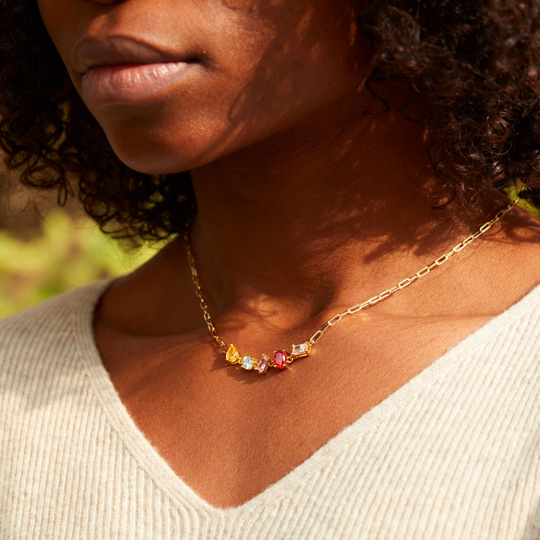 Beautifully Broken Rainbow Stone Necklace