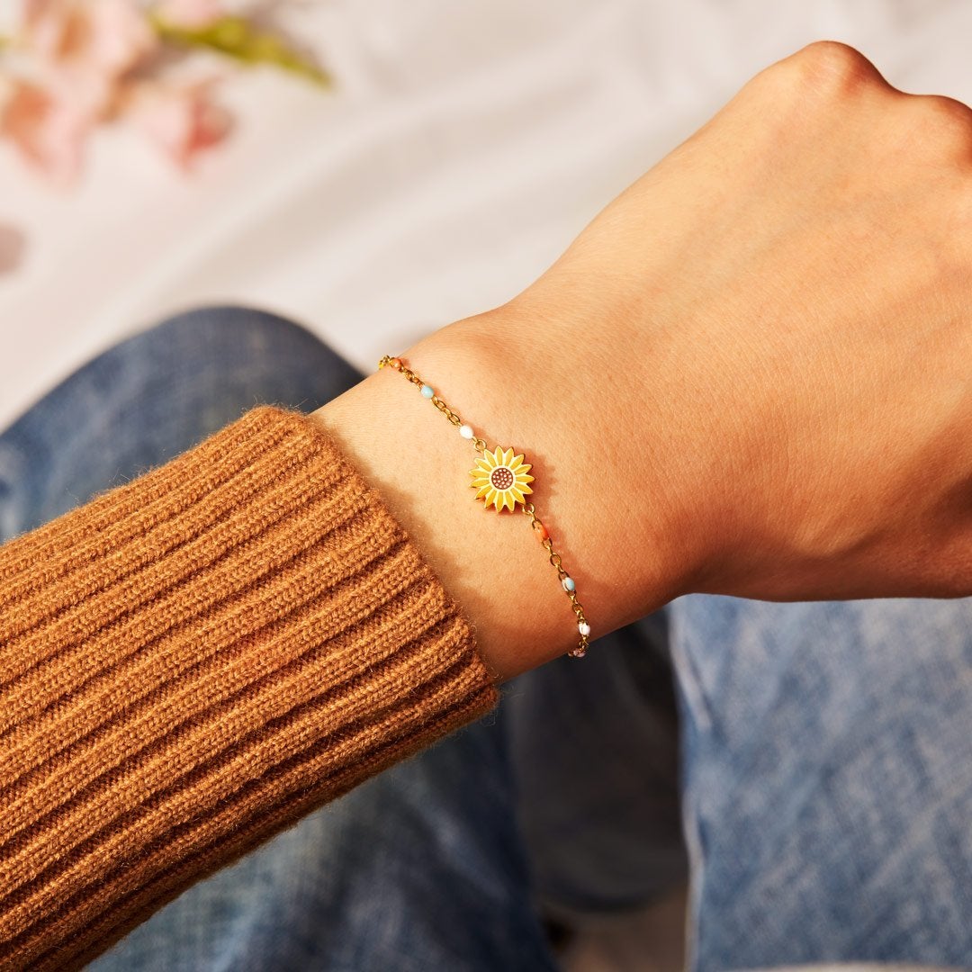 My Sunshine After The Rain Sunflower Bracelet