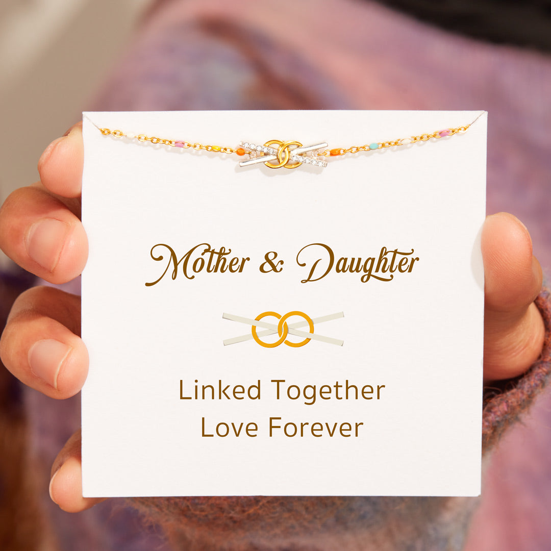 Mom & Daughter Linked Together Intersecting Circles Bracelet
