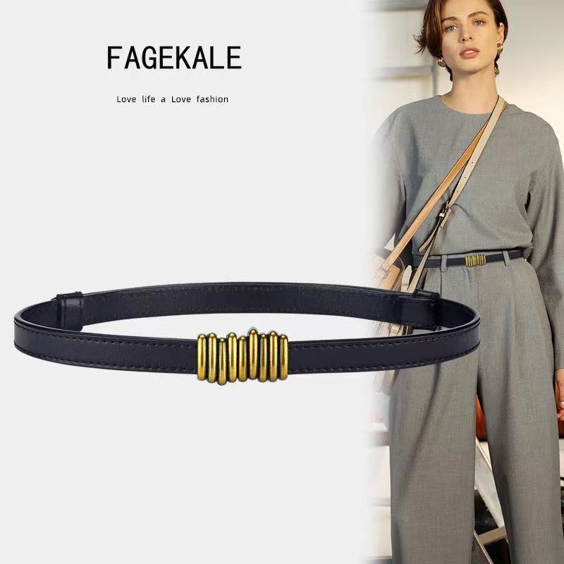 2 Colors Luxury Double C Diamond Black Leather Belt