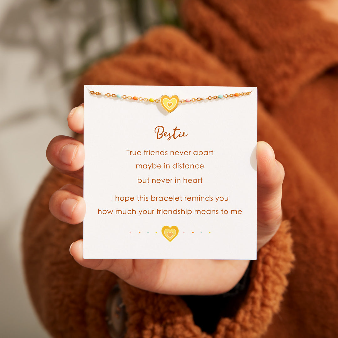 True Friends Never Apart Enamel Heart Bracelet