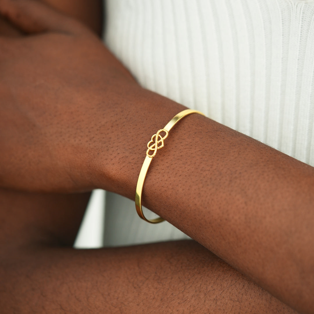 Love You Until Infinity Runs Out Heart Infinity Cuff Bracelet