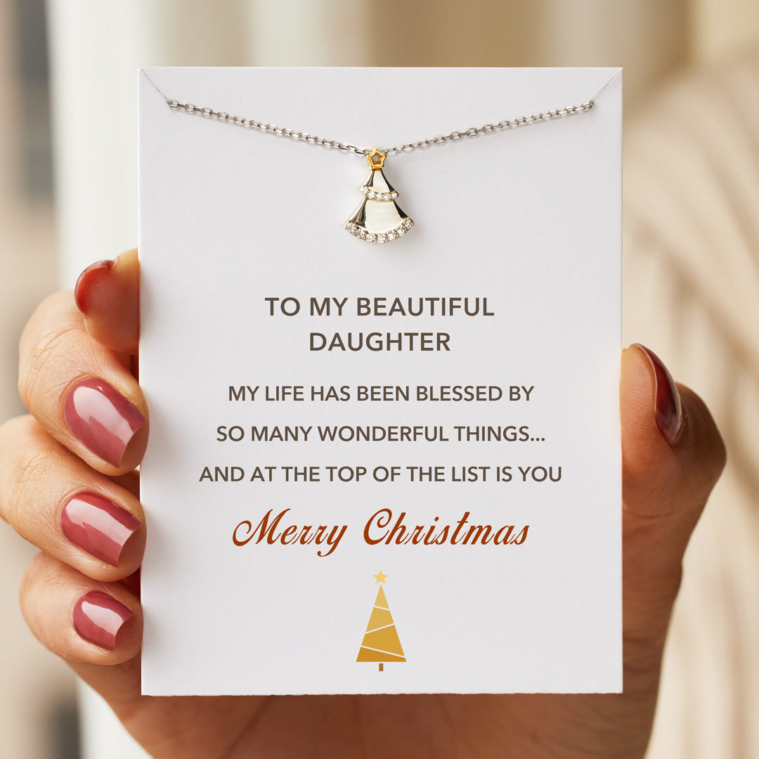 Daughter You're My Greatest Blessing Christmas Charm Necklace