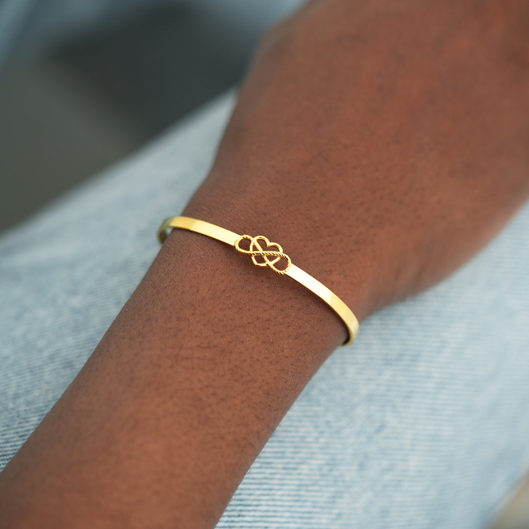 Love You Until Infinity Runs Out Heart Infinity Cuff Bracelet