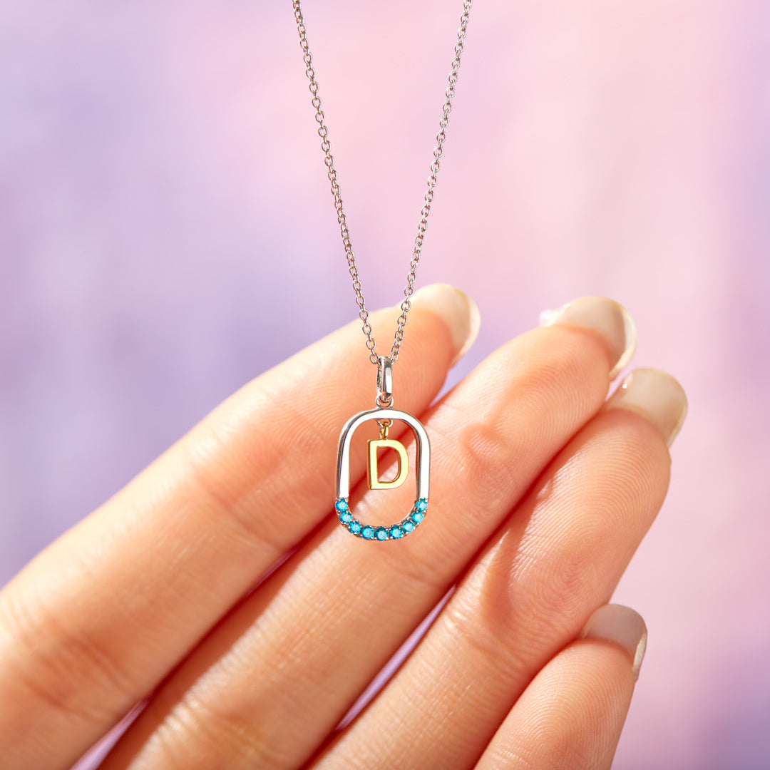 Personalized Birthstone Initial Necklace