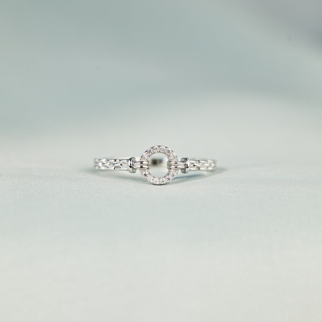 I Will Be With You Pavé Open Circle Ring