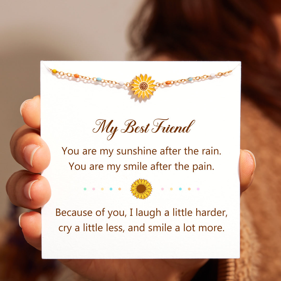 My Sunshine After The Rain Sunflower Bracelet
