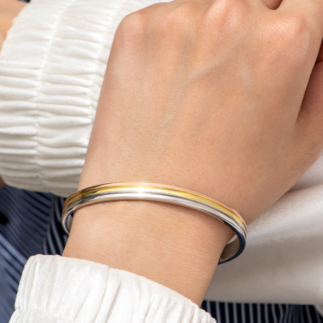 You're My Rock Tri-Tone Cuff Bracelet