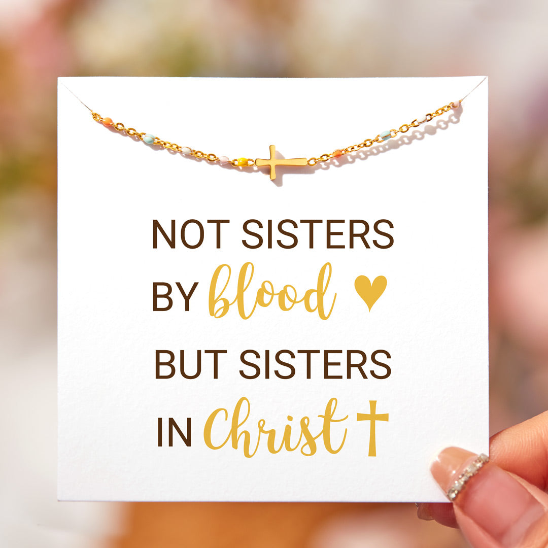 Sisters In Christ Cross Bracelet